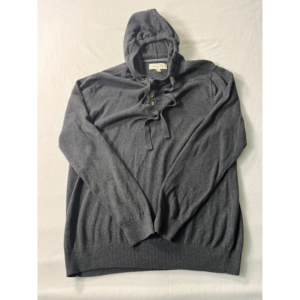 Hawker Rye Mens Cotton Cashmere Hoodie Sweater Grey Old Money Minimalist L